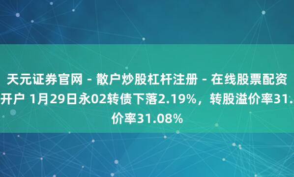 天元证券官网 - 散户炒股杠杆注册 - 在线股票配资如何开户 1月29日永02转债下落2.19%，转股溢价率31.08%