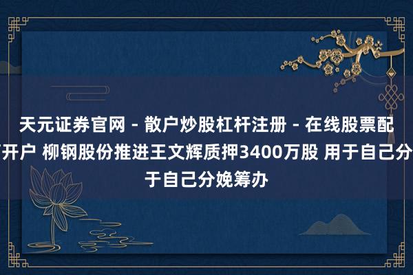 天元证券官网 - 散户炒股杠杆注册 - 在线股票配资如何开户 柳钢股份推进王文辉质押3400万股 用于自己分娩筹办