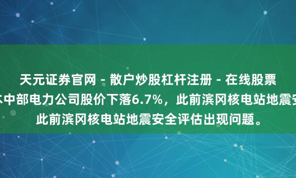 天元证券官网 - 散户炒股杠杆注册 - 在线股票配资如何开户 日本中部电力公司股价下落6.7%，此前滨冈核电站地震安全评估出现问题。