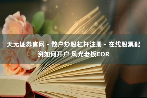 天元证券官网 - 散户炒股杠杆注册 - 在线股票配资如何开户 风光老板EOR
