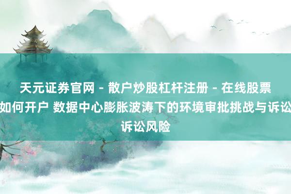 天元证券官网 - 散户炒股杠杆注册 - 在线股票配资如何开户 数据中心膨胀波涛下的环境审批挑战与诉讼风险