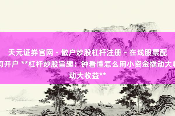 天元证券官网 - 散户炒股杠杆注册 - 在线股票配资如何开户 **杠杆炒股旨趣：钟看懂怎么用小资金撬动大收益**